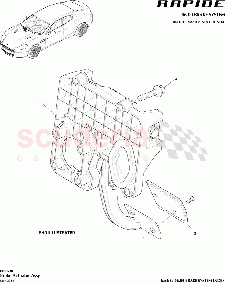 Brake Actuator Assembly of Aston Martin Aston Martin Rapide