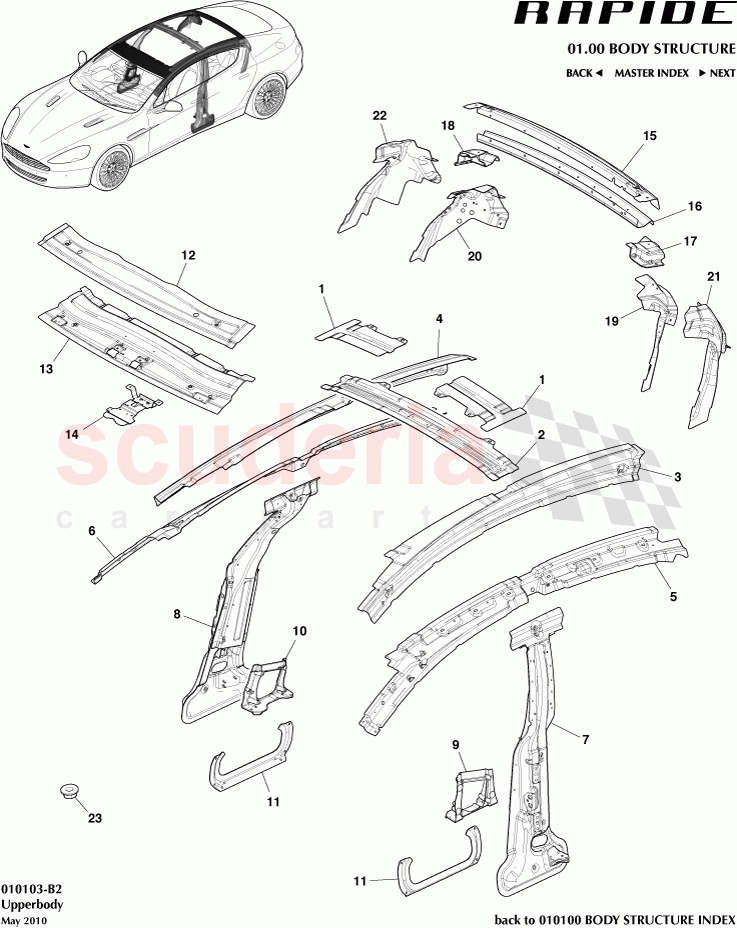 Upperbody of Aston Martin Aston Martin Rapide