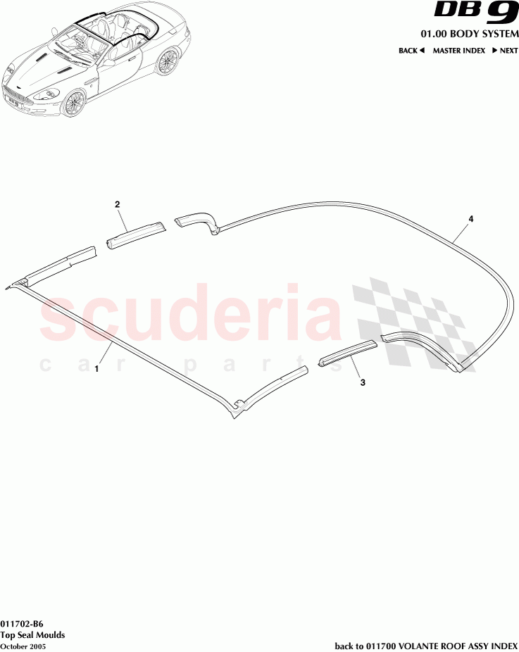 Top Seal Moulds of Aston Martin Aston Martin DB9 (2004-2012)