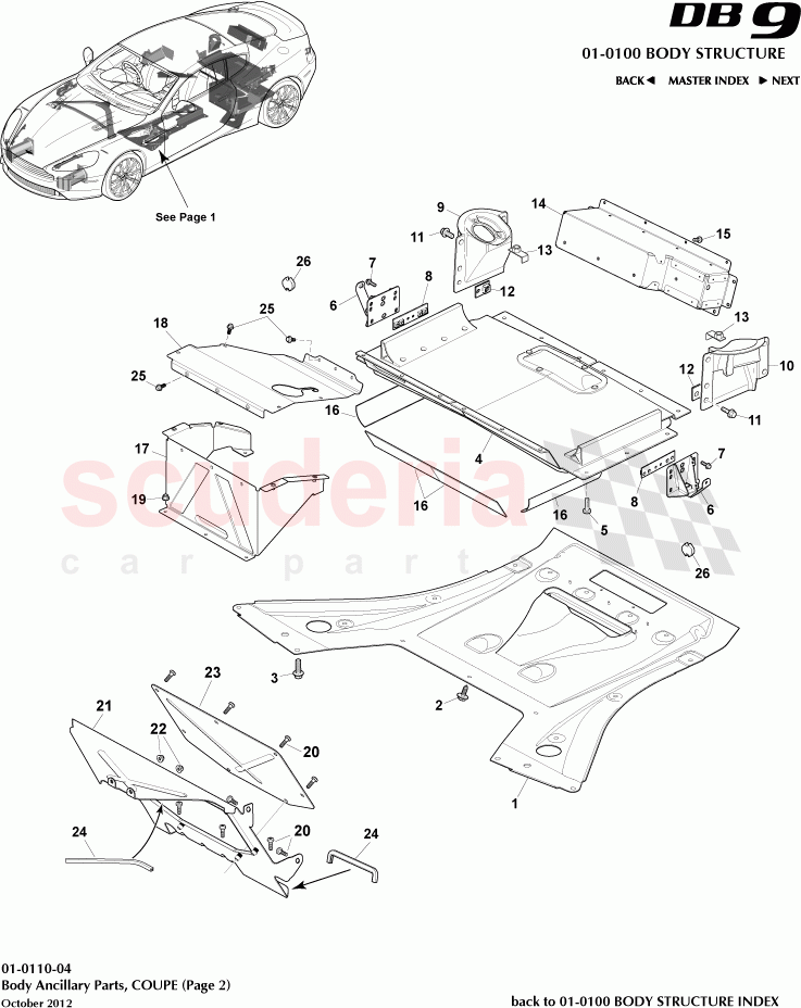 Body Ancillary Parts, COUPE (Page 2) of Aston Martin Aston Martin DB9 (2013-2016)