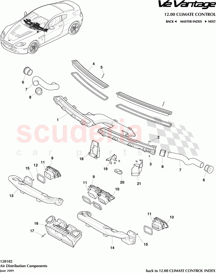 Air Distribution Components of Aston Martin Aston Martin V12 Vantage