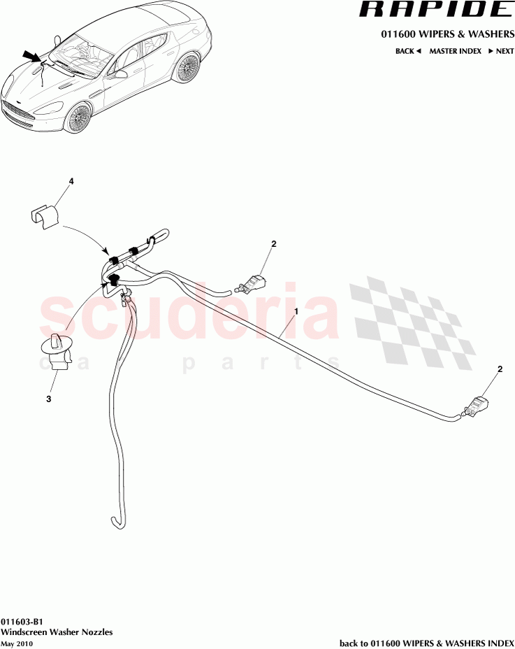 Windscreen Washer Nozzles of Aston Martin Aston Martin Rapide