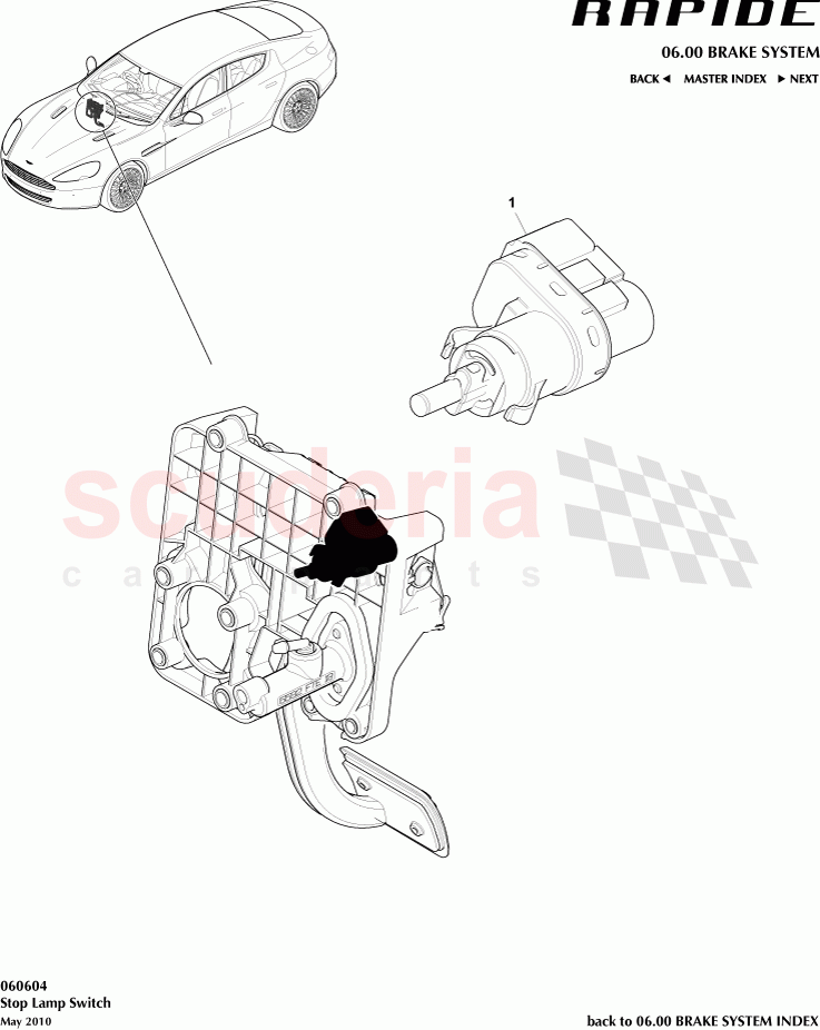 Stop Lamp Switch of Aston Martin Aston Martin Rapide