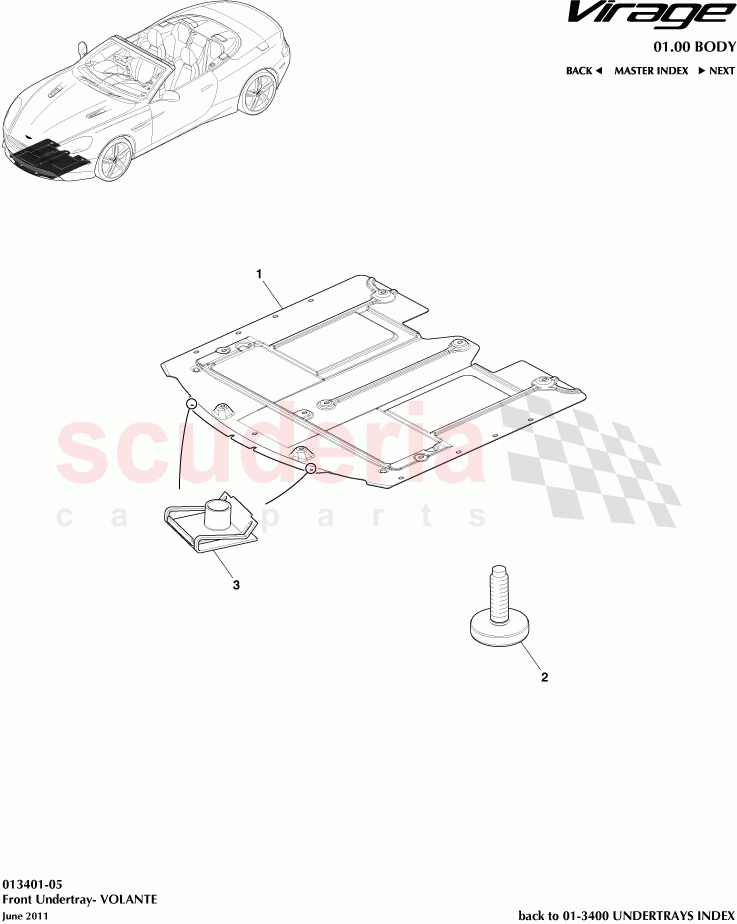 Front Undertray (Volante) of Aston Martin Aston Martin Virage