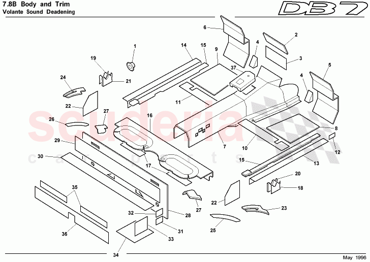 Volante Sound Deadening of Aston Martin Aston Martin DB7 (1997)