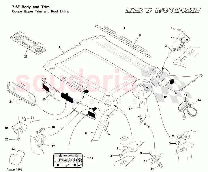 Coupe Upper Trim and Roof Lining of Aston Martin Aston Martin DB7 Vantage