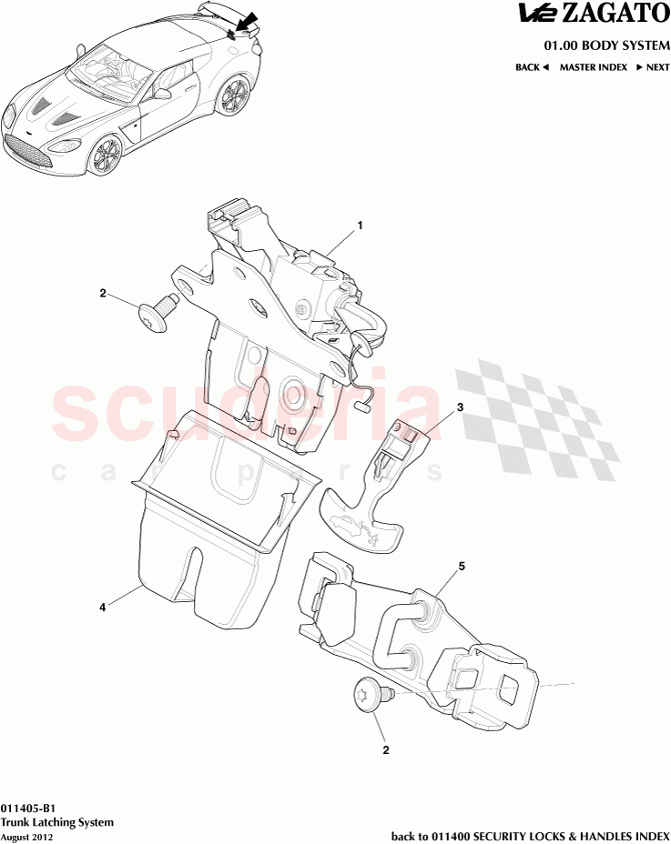 Trunk Latching System of Aston Martin Aston Martin V12 Zagato