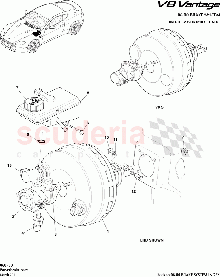 Powerbrake Assembly of Aston Martin Aston Martin V8 Vantage