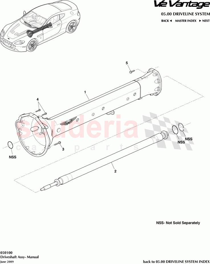 Driveshaft Assembly (Manual) of Aston Martin Aston Martin V12 Vantage