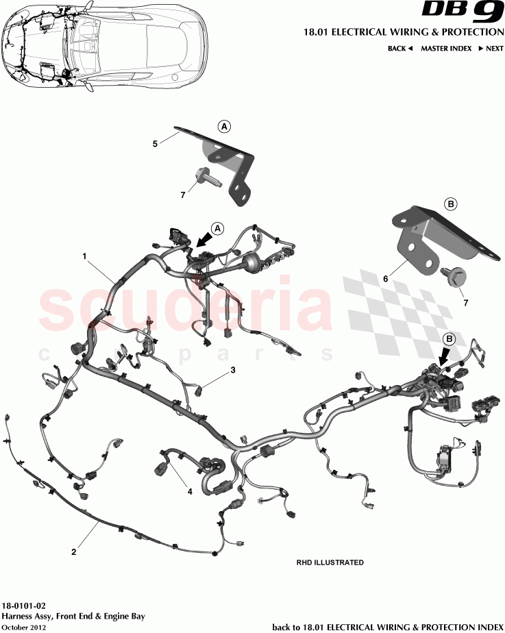 Harness Assembly, Front End & Engine Bay of Aston Martin Aston Martin DB9 (2013-2016)