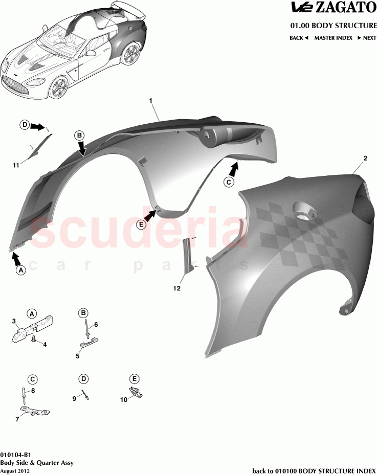 Body Side & Quarter Assembly of Aston Martin Aston Martin V12 Zagato