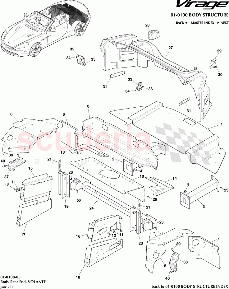 Body Rear End (Volante) of Aston Martin Aston Martin Virage