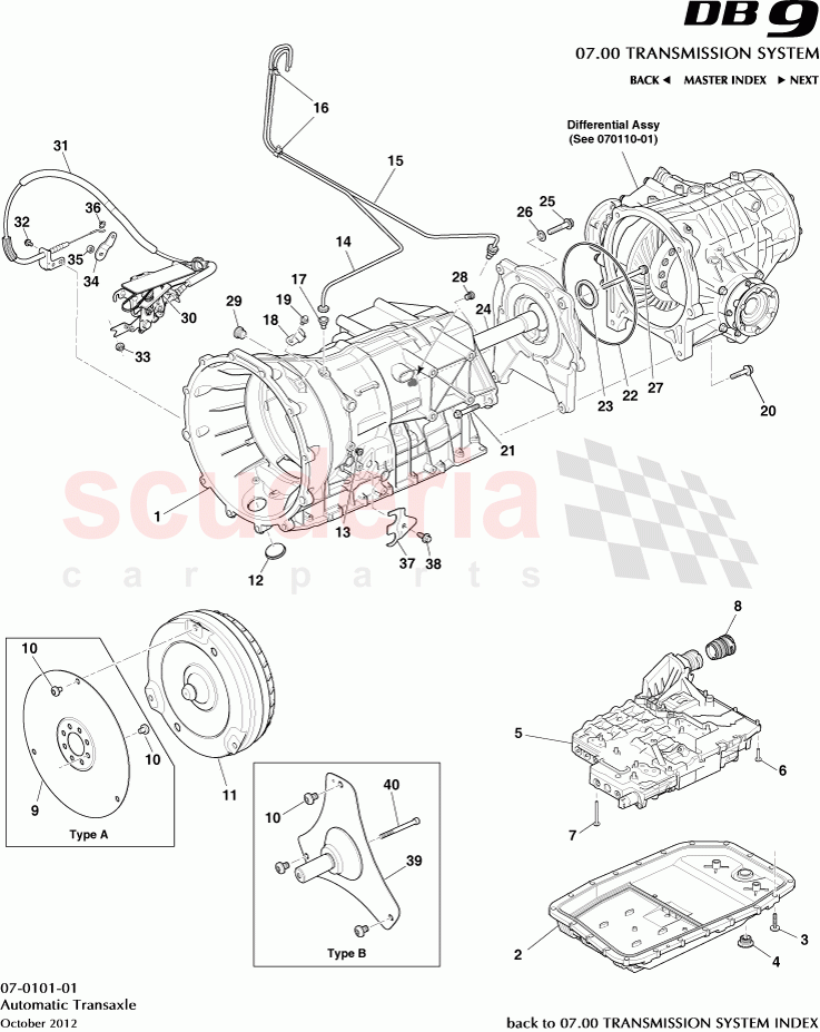 Automatic Transaxle of Aston Martin Aston Martin DB9 (2013-2016)