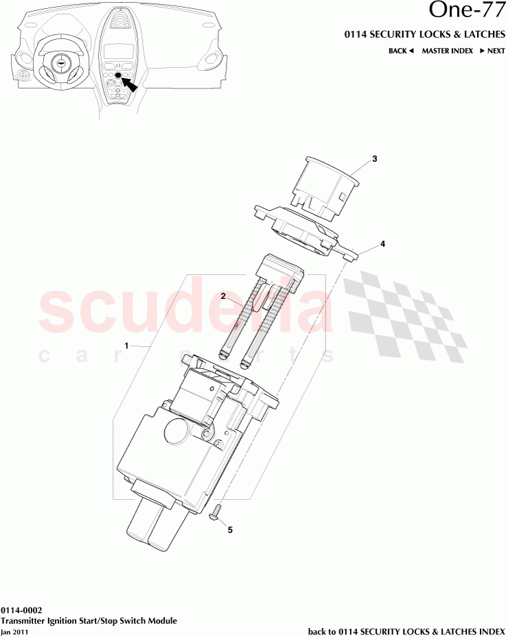 Transmitter Ignition Start/Stop Switch Module of Aston Martin Aston Martin One-77