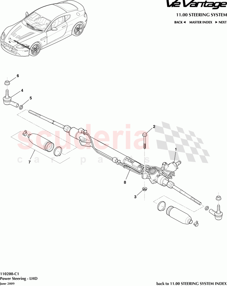 Power Steering (LHD) of Aston Martin Aston Martin V12 Vantage