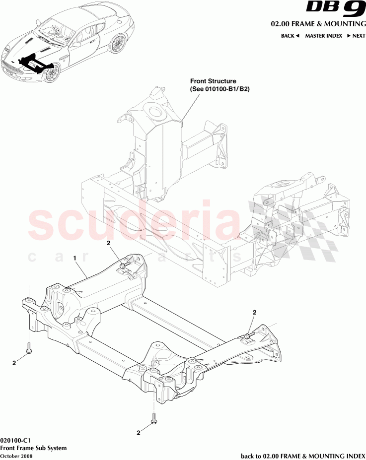 Front Frame Sub System of Aston Martin Aston Martin DB9 (2004-2012)