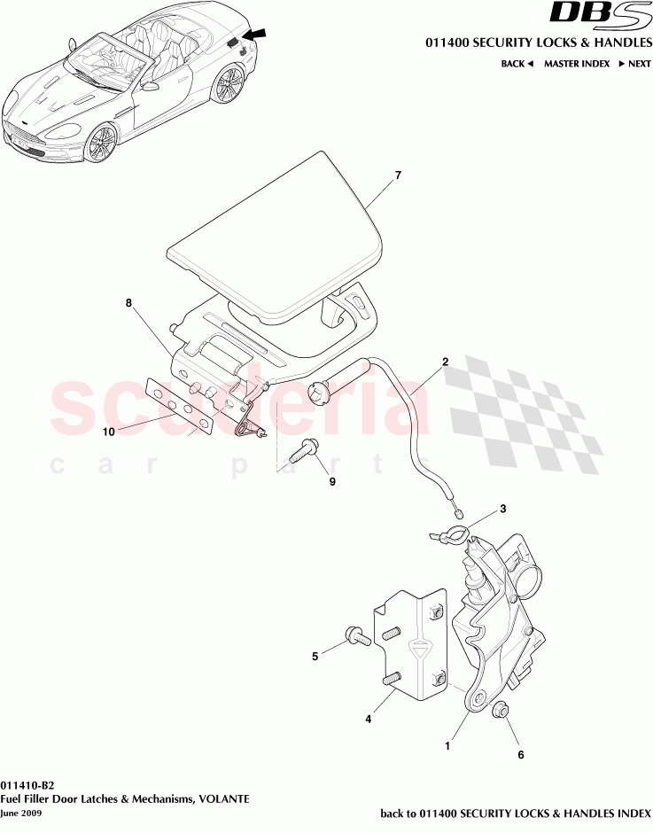 Fuel Filler Door Latches and Mechanisms (Volante) of Aston Martin Aston Martin DBS V12