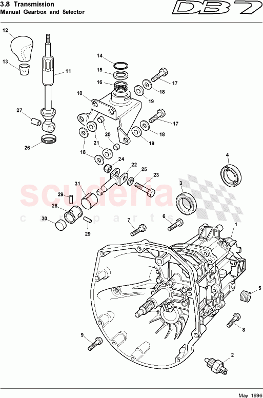 Manual Gearbox and Selector of Aston Martin Aston Martin DB7 (1997)