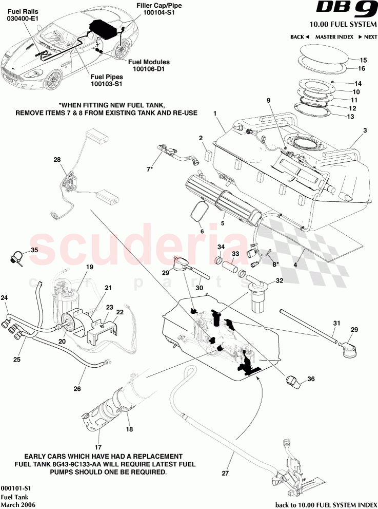 Fuel Tank of Aston Martin Aston Martin DB9 (2004-2012)