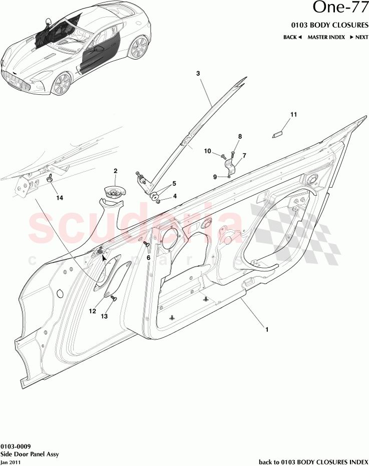 Side Door Panel Assembly of Aston Martin Aston Martin One-77