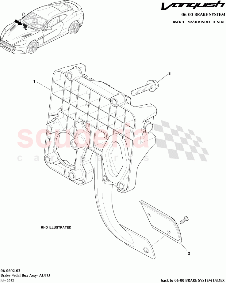 Brake Pedal Box Assembly- AUTO of Aston Martin Aston Martin Vanquish (2012+)