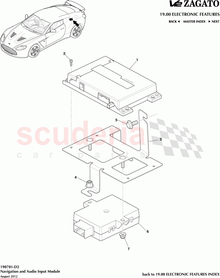 Navigation and Audio Input Module of Aston Martin Aston Martin V12 Zagato