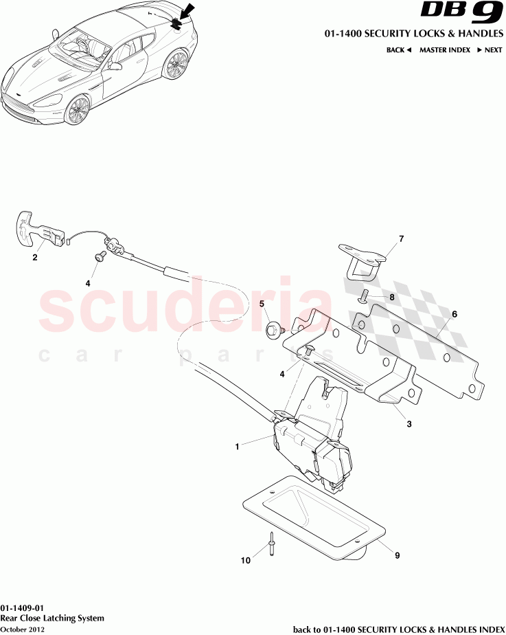 Rear Close Latching System of Aston Martin Aston Martin DB9 (2013-2016)