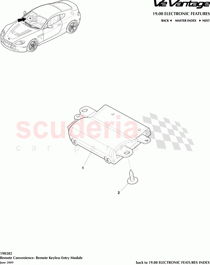 Remote Convenience - Remote Keyless Entry Module of Aston Martin Aston Martin V12 Vantage