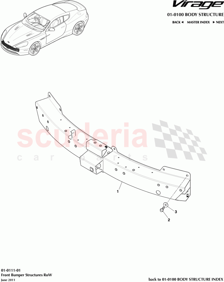 Front Bumper Structures RoW of Aston Martin Aston Martin Virage