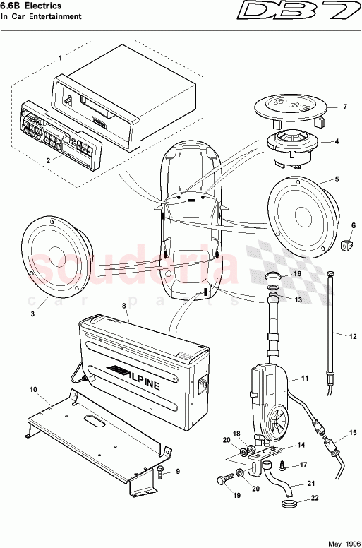 In Car Entertainment of Aston Martin Aston Martin DB7 (1997)