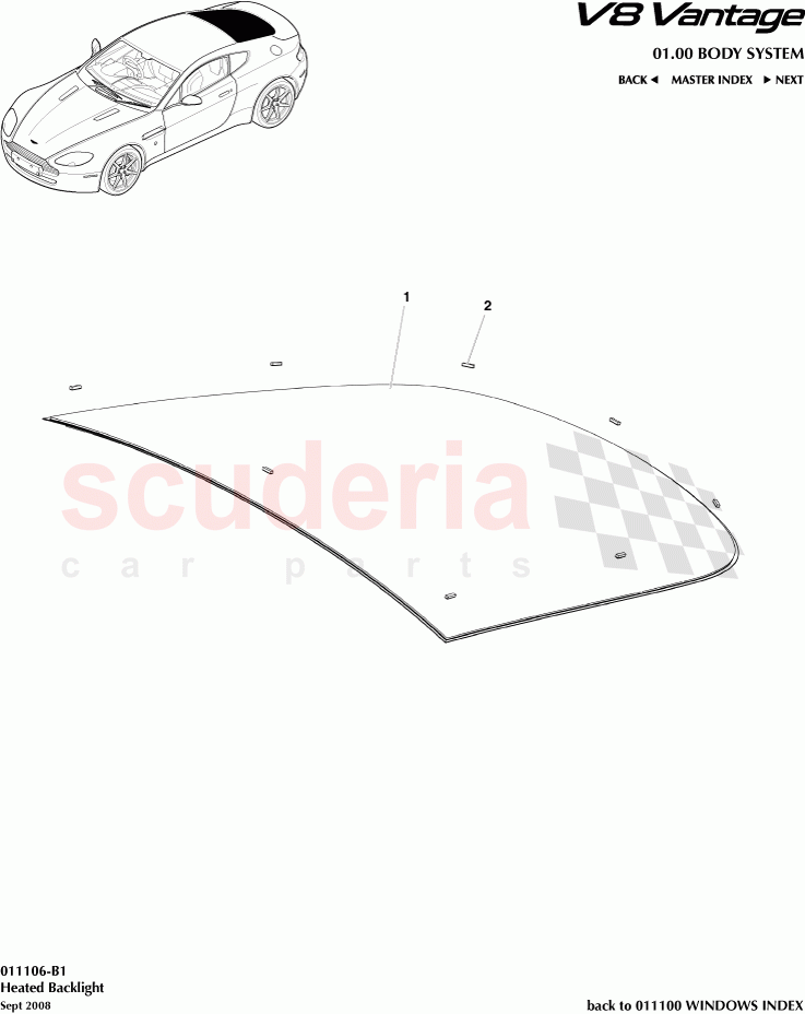 Heated Backlight of Aston Martin Aston Martin V8 Vantage