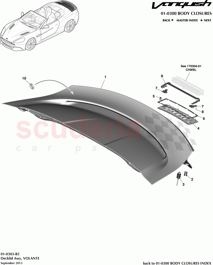 Decklid Hinges, VOLANTE of Aston Martin Aston Martin Vanquish (2012+)