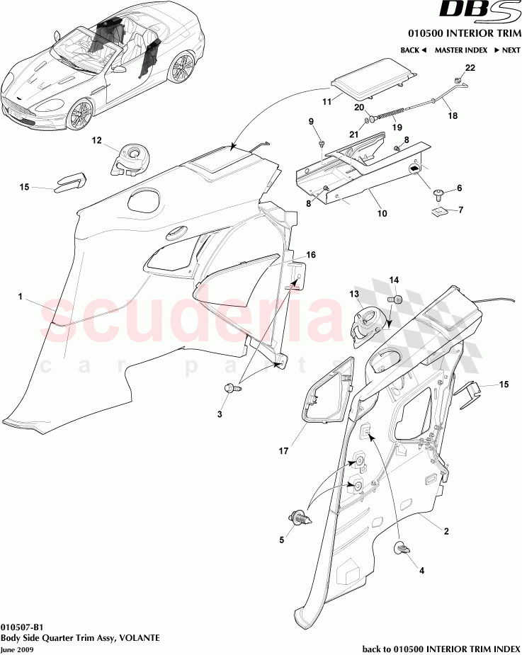 Body Side Quarter Trim Assembly (Volante) of Aston Martin Aston Martin DBS V12