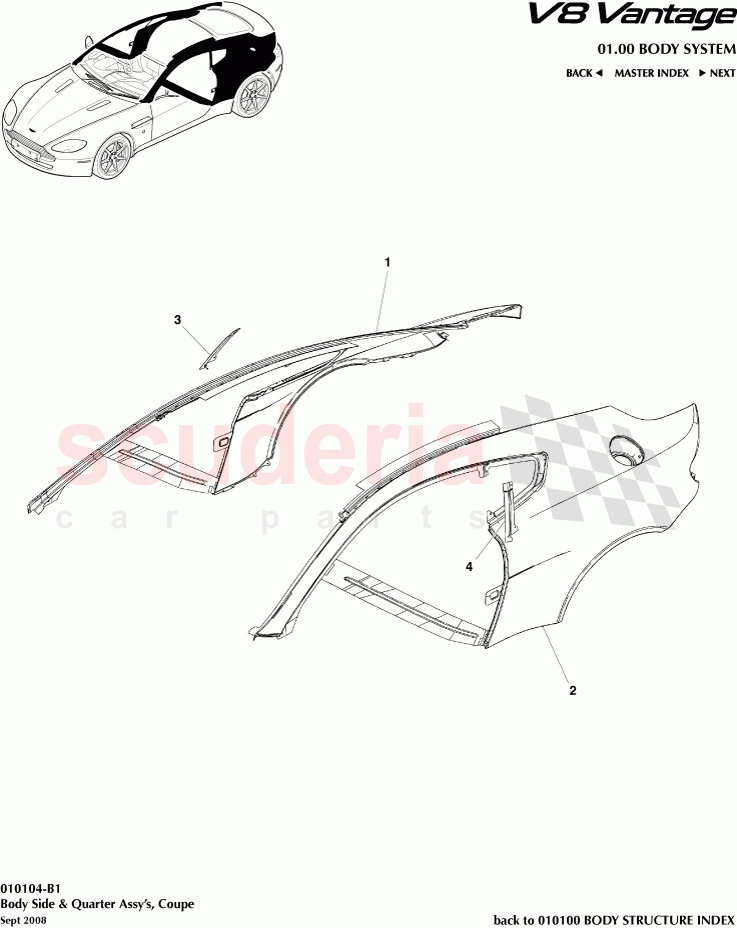 Body Side and Quarter Assembly (Coupe) of Aston Martin Aston Martin V8 Vantage