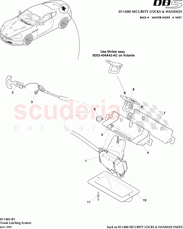 Trunk Latching System of Aston Martin Aston Martin DBS V12