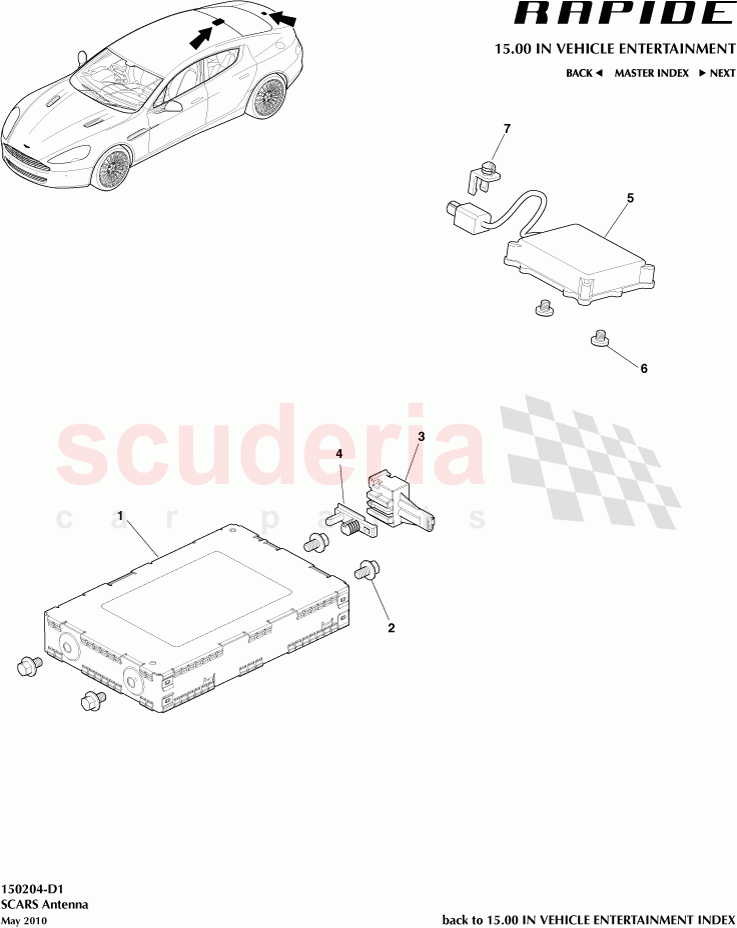 SCARS Antenna of Aston Martin Aston Martin Rapide