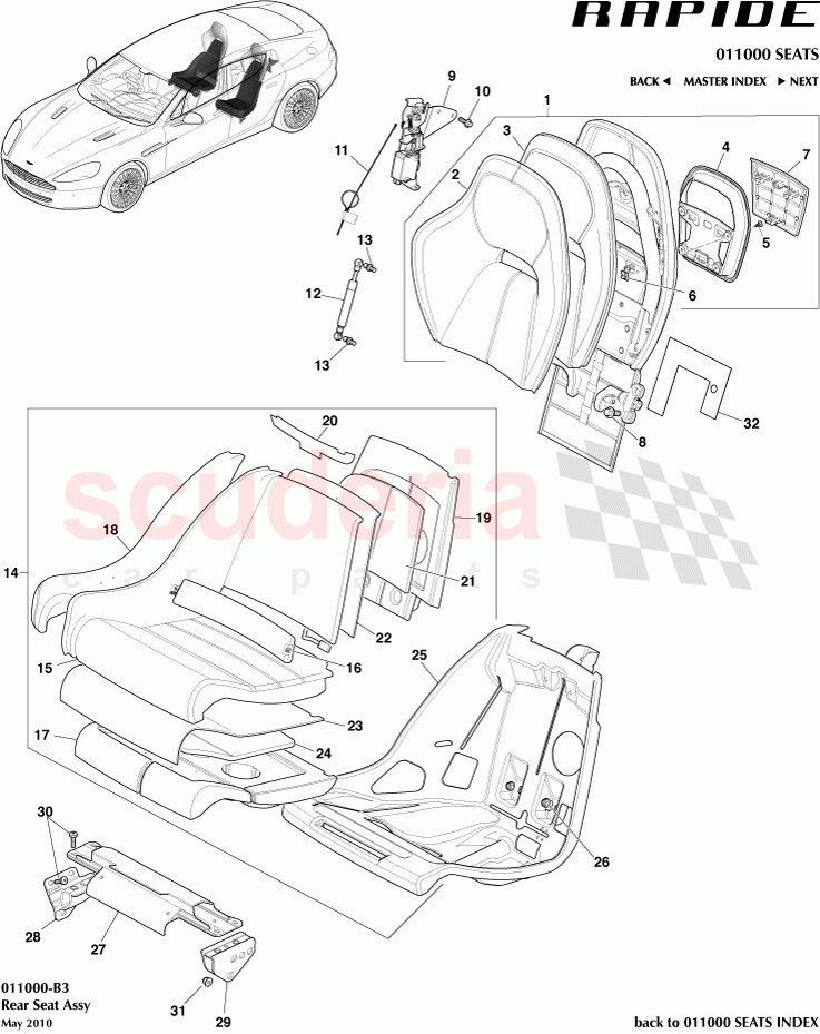 Rear Seat Assembly of Aston Martin Aston Martin Rapide