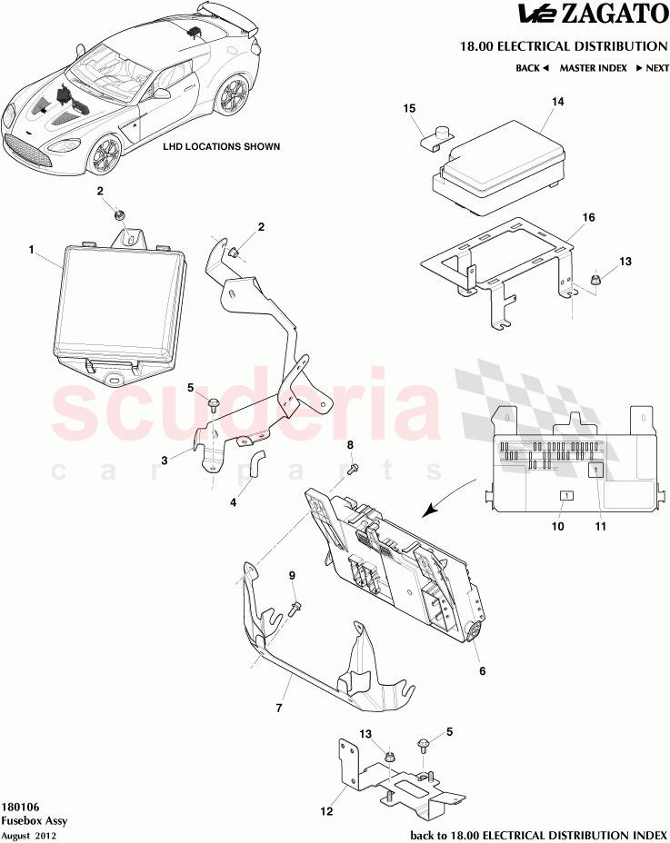 Fusebox Assembly of Aston Martin Aston Martin V12 Zagato