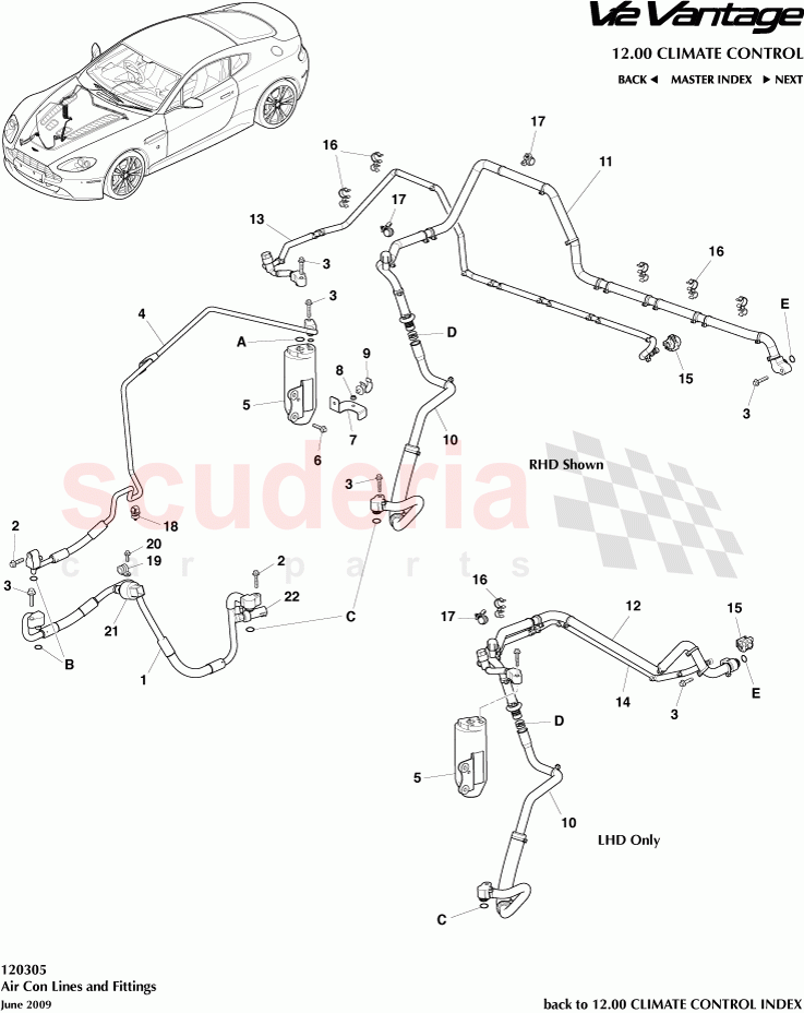 Air Con Lines and Fittings of Aston Martin Aston Martin V12 Vantage