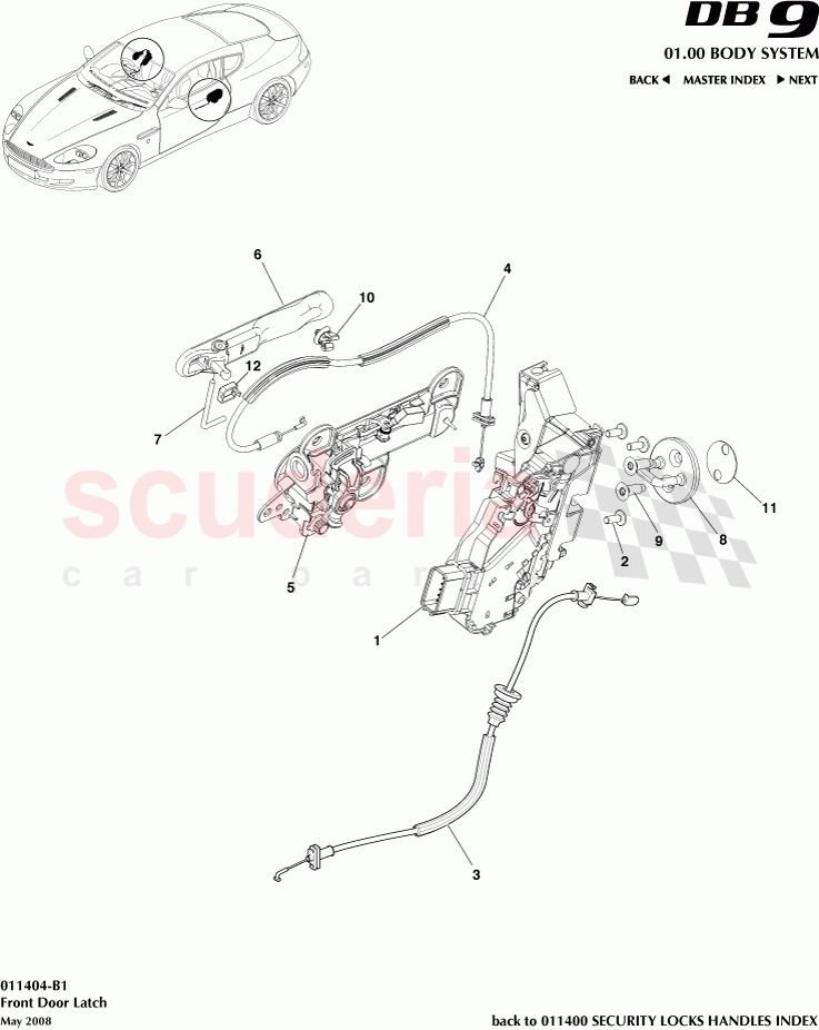 Front Door Latch of Aston Martin Aston Martin DB9 (2004-2012)