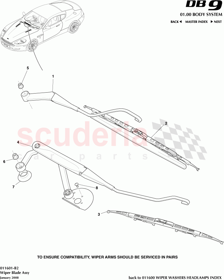 Wiper Blade Assembly of Aston Martin Aston Martin DB9 (2004-2012)