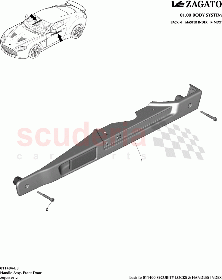 Handle Assembly, Front Door of Aston Martin Aston Martin V12 Zagato