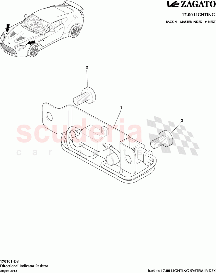 Directional Indicator Resistor of Aston Martin Aston Martin V12 Zagato