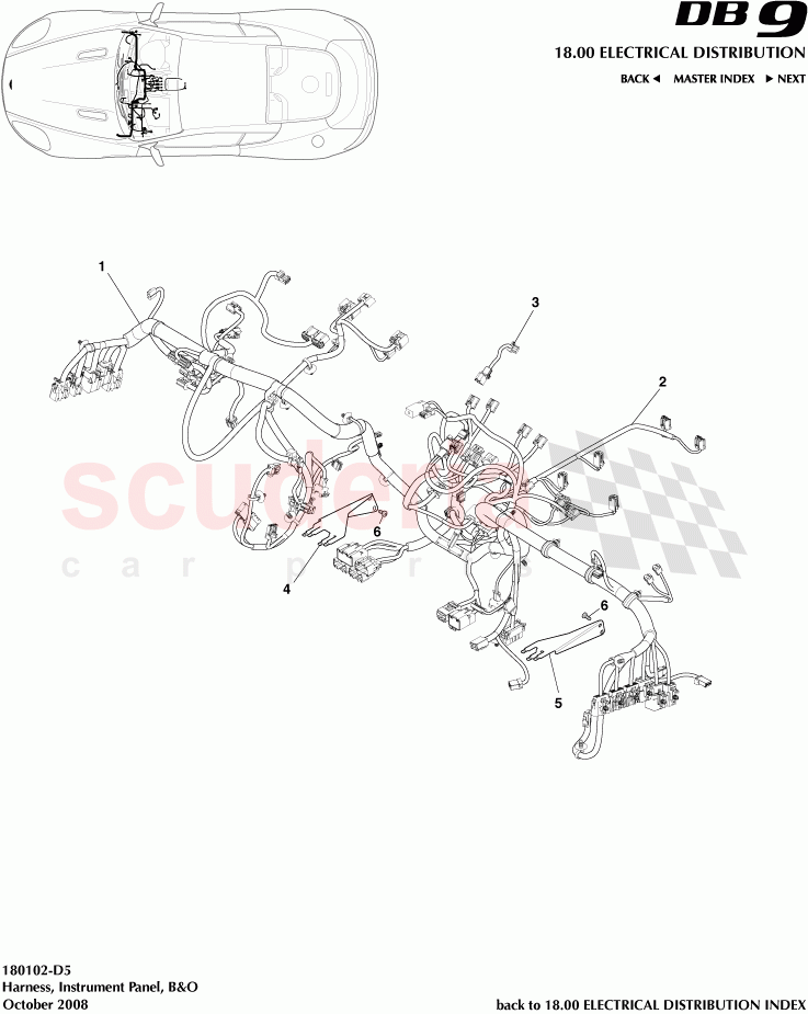 Harness, Instrument Panel (B&O) of Aston Martin Aston Martin DB9 (2004-2012)