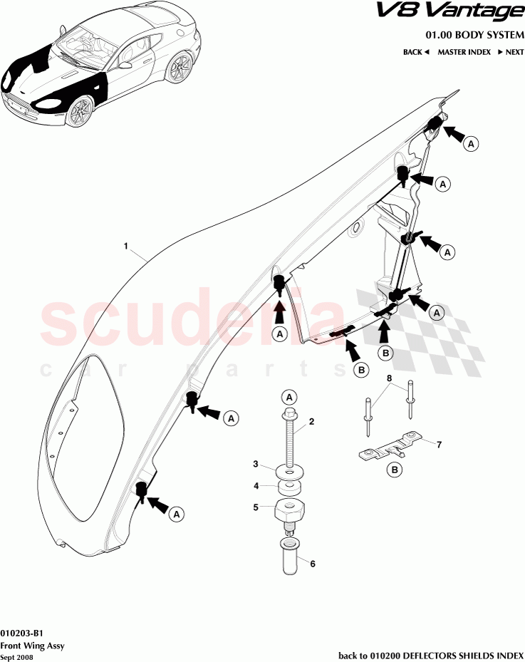 Front Wing Assembly of Aston Martin Aston Martin V8 Vantage