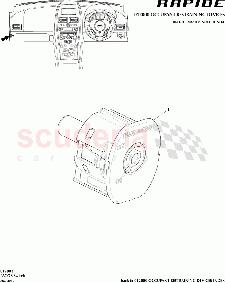 PACOS Switch of Aston Martin Aston Martin Rapide