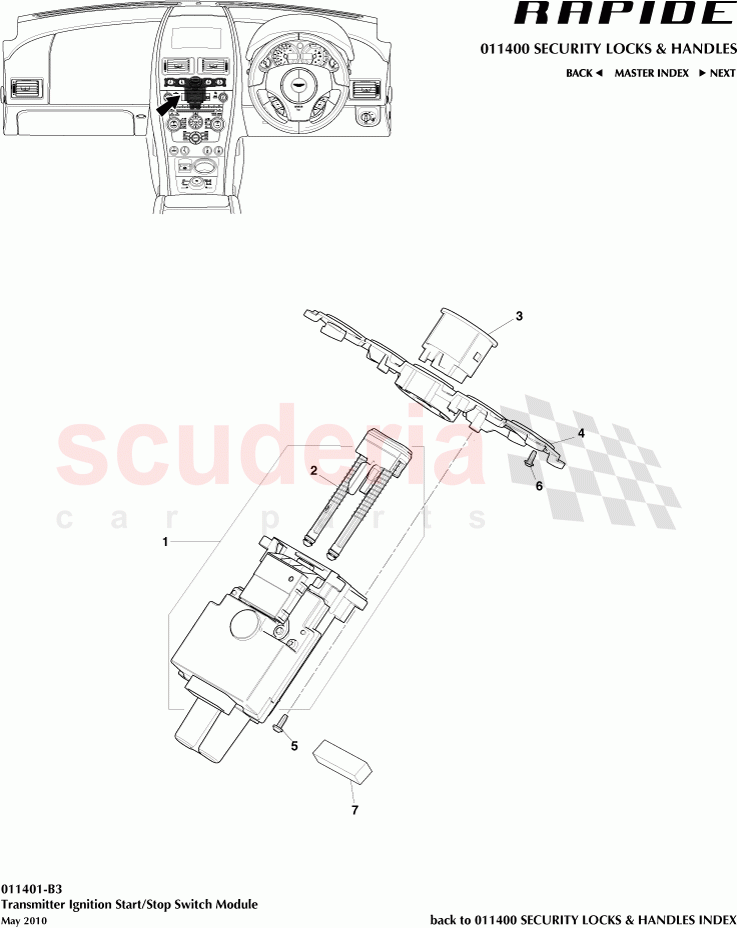 Transmitter Ignition Start / Stop Switch Module of Aston Martin Aston Martin Rapide