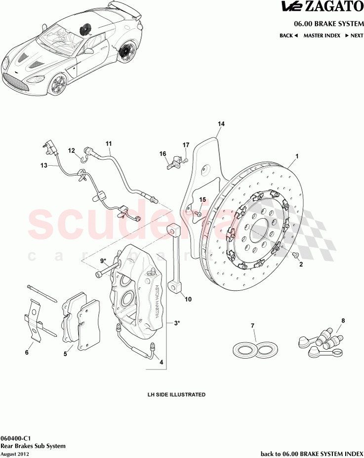 Rear Brakes Sub System of Aston Martin Aston Martin V12 Zagato