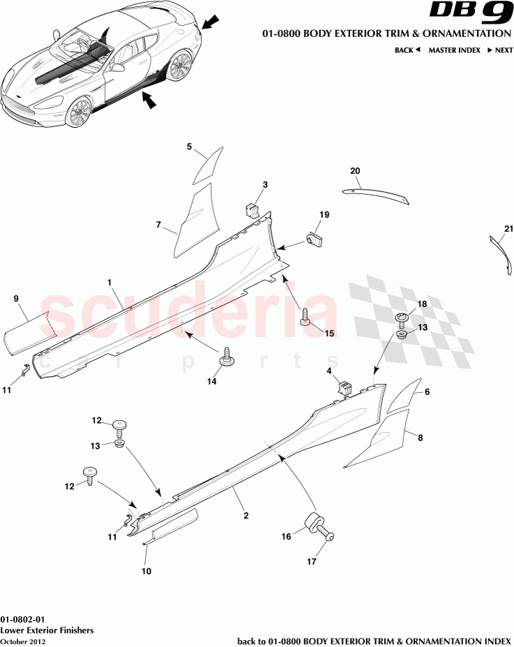 Lower Exterior Finishers of Aston Martin Aston Martin DB9 (2013-2016)