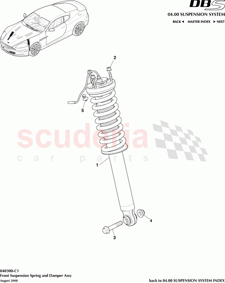 Front Suspension Spring and Damper Assembly of Aston Martin Aston Martin DBS V12